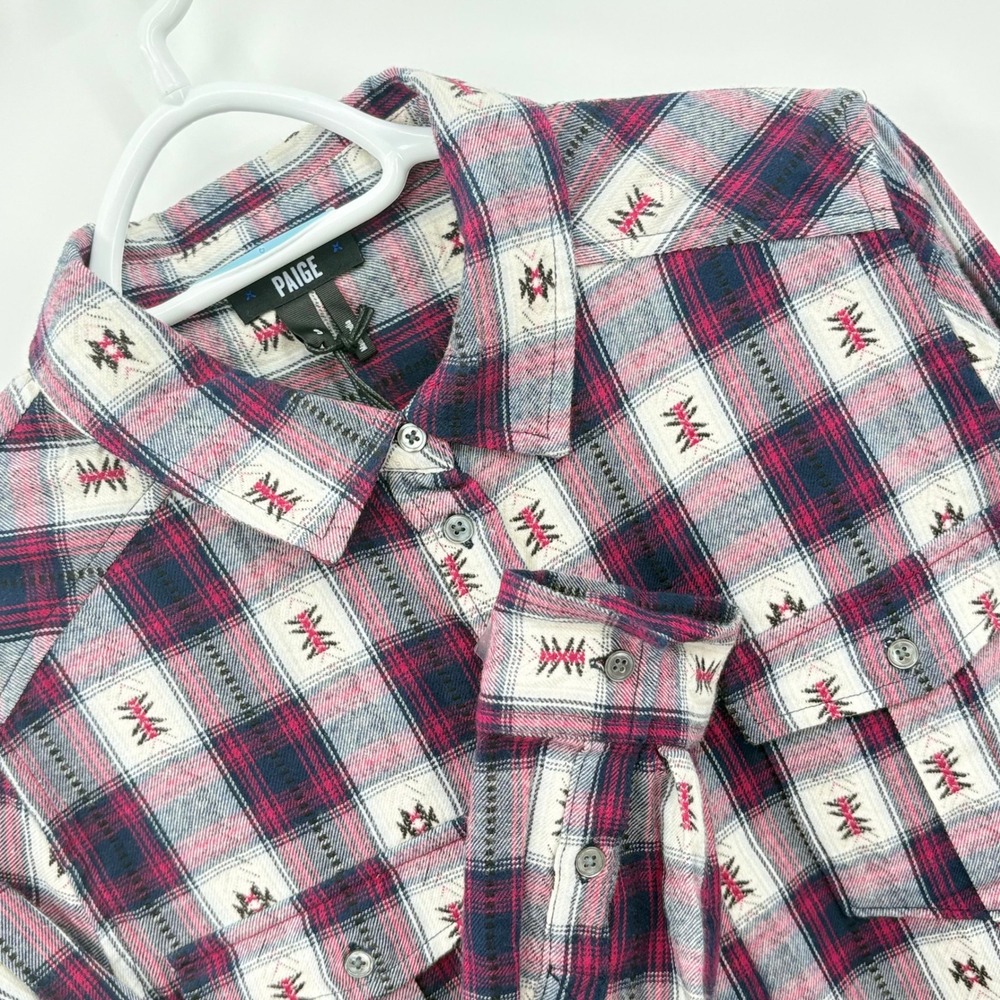 Paige Womens Plaid Button Down Shirt Red Black Small‎ Aztec NEW NWT Flannel